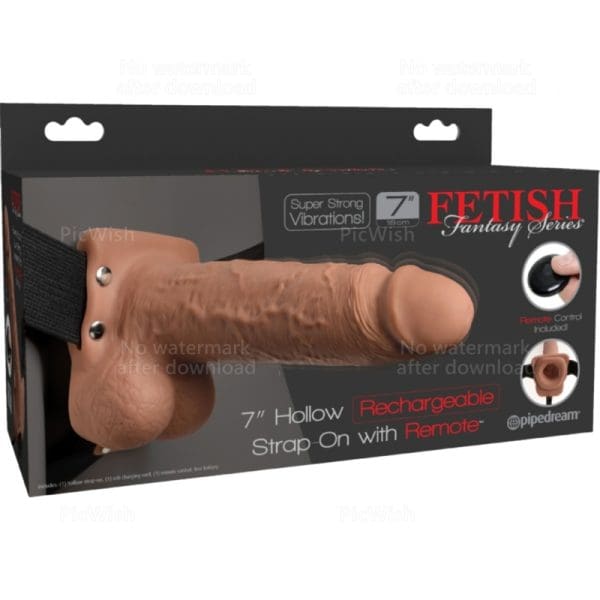 FETISH FANTASY SERIES - ADJUSTABLE HARNESS REALISTIC PENIS WITH BALLS RECHARGEABLE AND VIBRATOR 17.8 CM 6